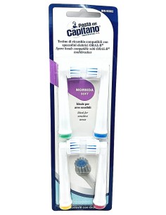 Pasta Del Capitano 4 Testine Ricambio Spazzolino Elettrico - Aree Sensibili